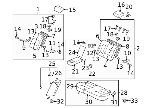 Rear Seat Components for 2017 Mitsubishi Lancer #0