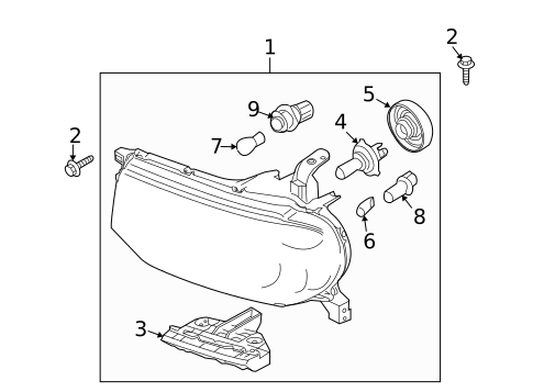 Headlamp Components for 2012 Nissan Cube #0