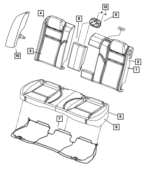 Rear Seats - Second Row for 2011 Dodge Charger #2