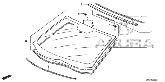 Front Windshield for 2007 Acura MDX #0