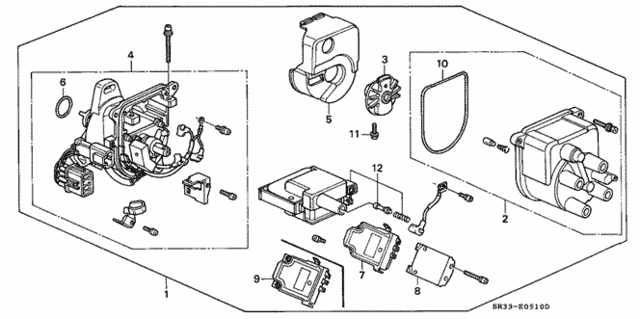 Distributor (TEC) for 1995 Honda Civic #0