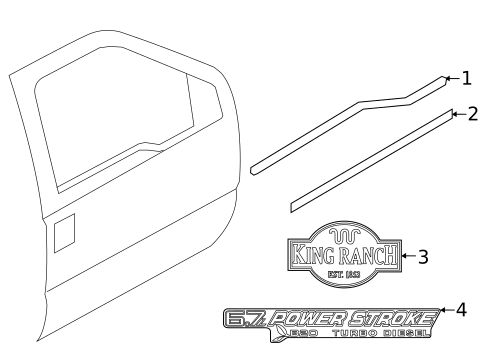 Exterior Trim - Front Door for 2012 Ford F-350 Super Duty #0