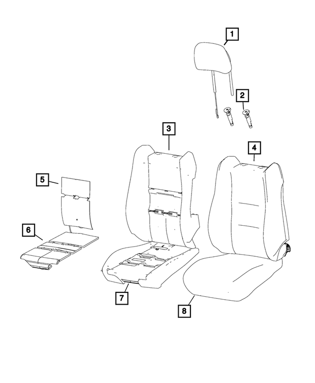 6CV26YSAAA - Interior Trim: Active Head Restraints Headrest for Mopar Image image