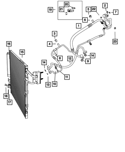 Air Conditioner and Heater Plumbing for 2017 Jeep Wrangler #0