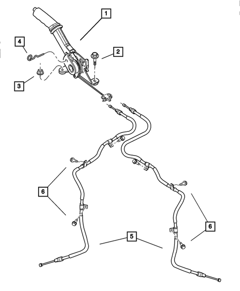 Parking Brake Lever and Cables for 2006 Dodge Viper #1
