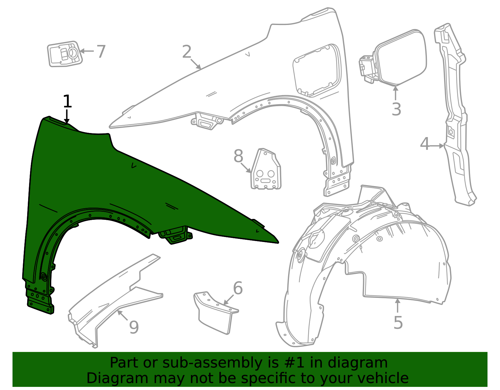2024-2026 Chevrolet Equinox EV Fender 87847416 GM | GMPartsDirect.com