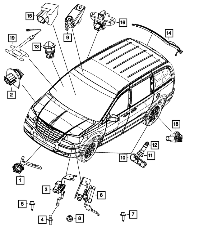 5113391AA - Electrical: Headlamp Sensor, Front for Mopar Image image