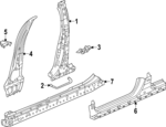 632103A0305ZZ - : 2023-2025 Honda CR-V - Center Pillar Reinforced for Honda: CR-V Image