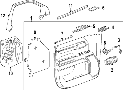 Interior Trim - Front Door for 2023 Chevrolet Silverado 1500 #1