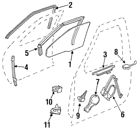 Front Door for 1993 Cadillac 60 Special #0