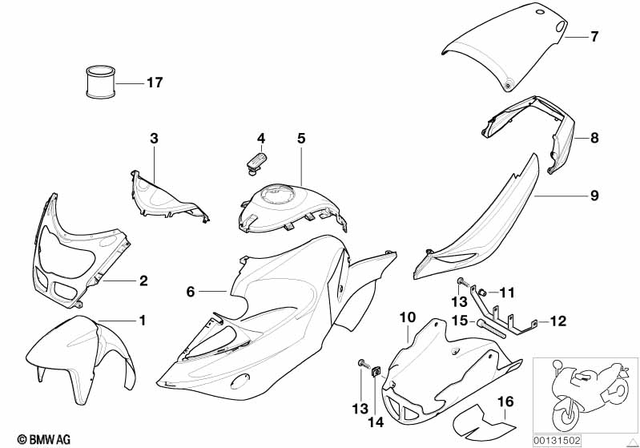 46617677416 - Body Equipment: Mudguard Front - Cfk for BMW-Motorrad Image
