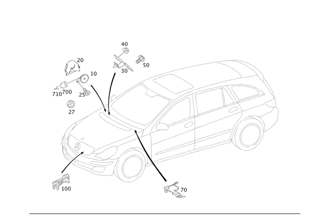 2515402573 - Electrical System: Holder for Mercedes-Benz: R320, R350, R500 Image image