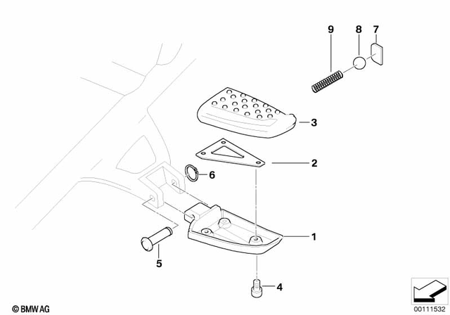 46717682413 - Frame and Mounting Parts: Footrest, Left - Chrom for BMW-Motorrad Image