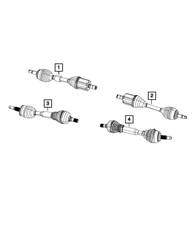 68265869AF - Four Wheel Drive; Differential and Drive Line: Axle Half Shaft, Left, All Wheel Drive for Mopar Image image