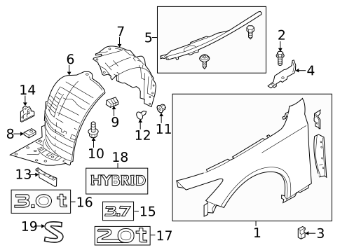 Exterior Trim - Fender for 2020 INFINITI Q50 #0