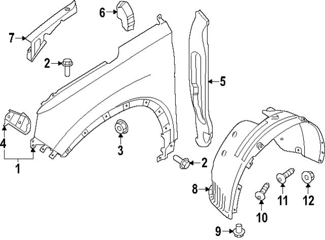86811S2500 - : Fender Liner for Hyundai Image