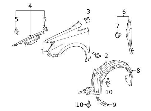Fender & Components for 2011 Lexus HS250h #0