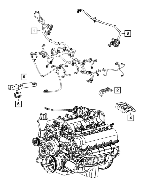 68053301AA - Electrical: Engine Wiring Bracket for Mopar Image image
