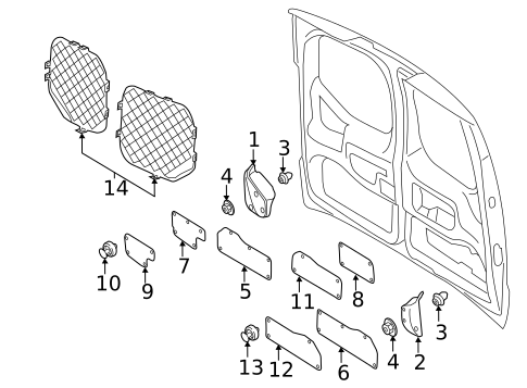 Interior Trim - Back Door for 2014 Ford Transit Connect #0