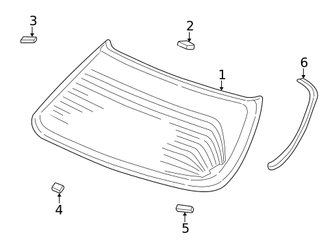 Glass - Lift Gate for 1996 Honda Civic #0
