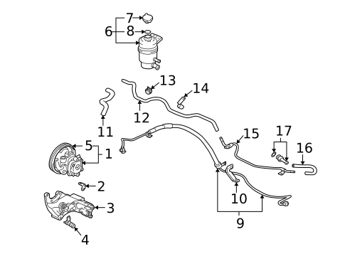 Pump & Hoses for 2009 Mitsubishi Lancer #0