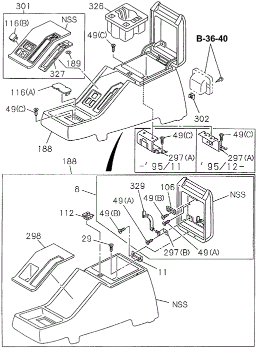 Console (RR.) for 1997 Honda Passport #0