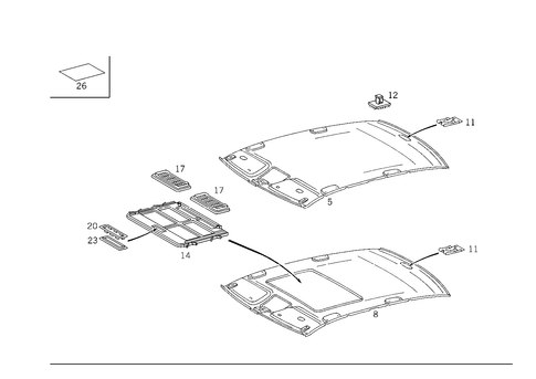 Headliner for 2002 Mercedes-Benz CLK430 #0