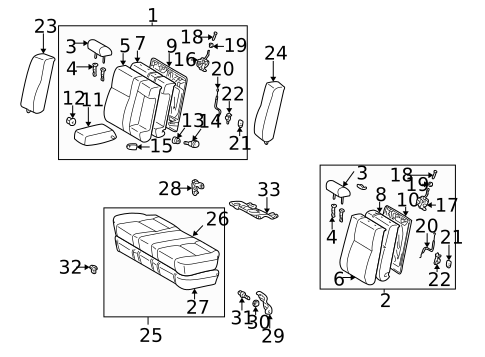 Rear Seat Components for 2004 Toyota Camry #0