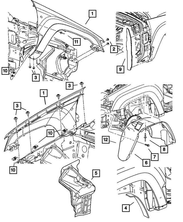 55197167AB - : Wheelhouse Silencer, Left for Mopar Image