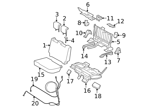Rear Seat Components for 2010 Toyota Yaris #1