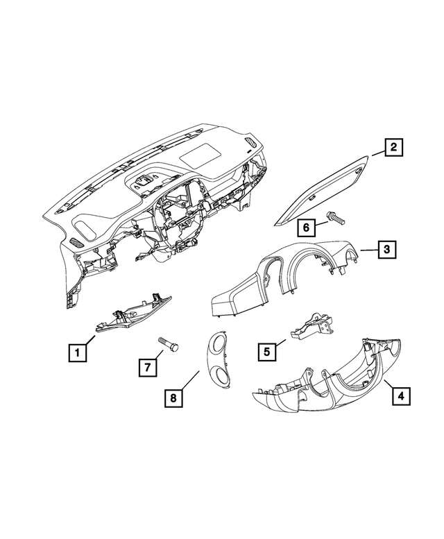 6YT28LXHAA - Interior Trim: Steering Column Cover for Mopar Image