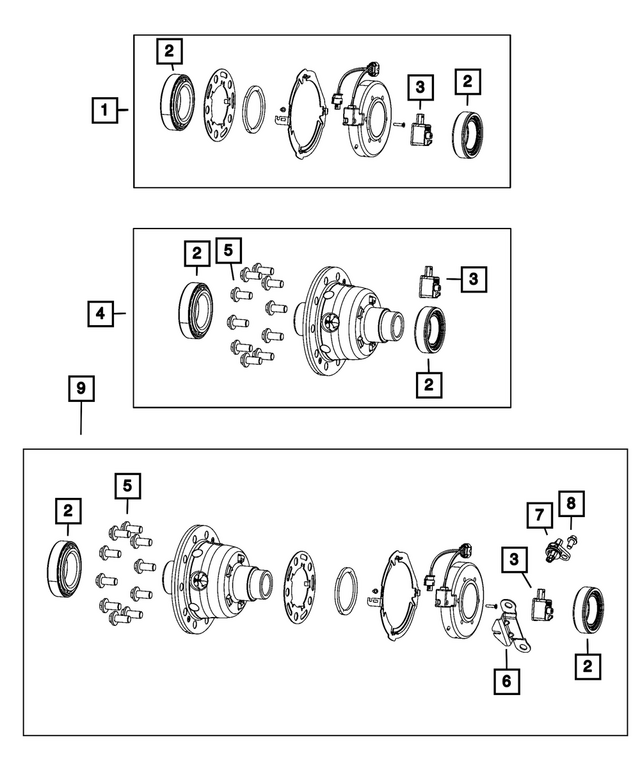 68430081AD - Front Axle; Dana 210 MM; Differential and Drive Line: Axle Locker Actuator Kit for Mopar Image