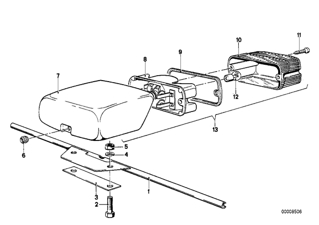 63231243618 - Lights: Bracket Rear - 362Mm/cr for BMW-Motorrad Image