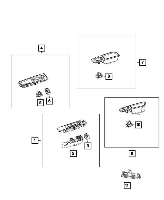 6EZ84LXHAA - Electrical: Front Door Switch And Bezel for Jeep: Renegade Image
