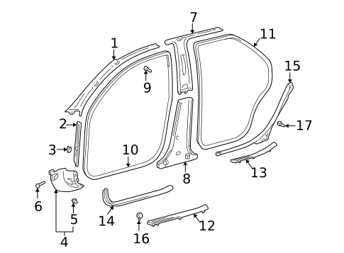 Interior Trim - Pillars for 1999 Toyota Camry #0