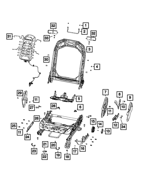 Front Seats - Adjusters, Recliners, Shields and Risers for 2019 Jeep Wrangler #0