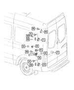 68006454AA - Doors, Door Mirrors and Related Parts: Rear Door Hinge for Mopar Image