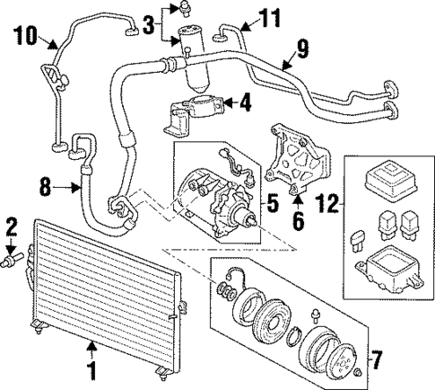 Condenser, Compressor & Lines for 1998 Mitsubishi Mirage #0