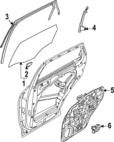 Glass - Rear Door for 2025 Genesis GV80 Coupe #0