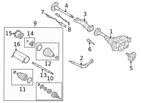 Carrier & Front Axles for 2004 Chevrolet Tahoe #0