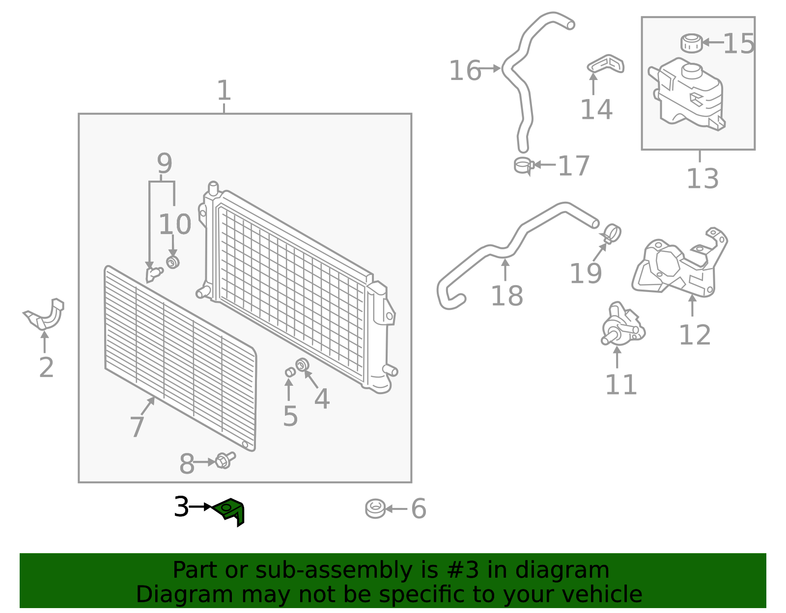 2018-2022 Mitsubishi Outlander PHEV Radiator Assembly Lower Bracket ...