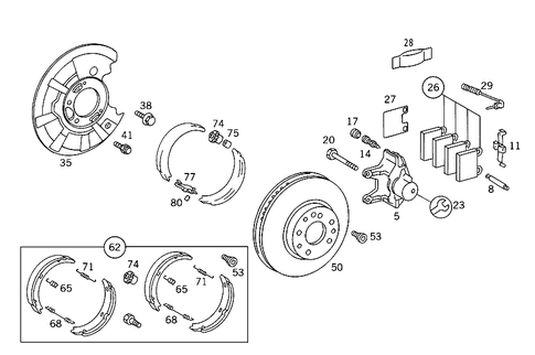 Rear Wheel Brake for 1993 Mercedes-Benz 400SEL #0