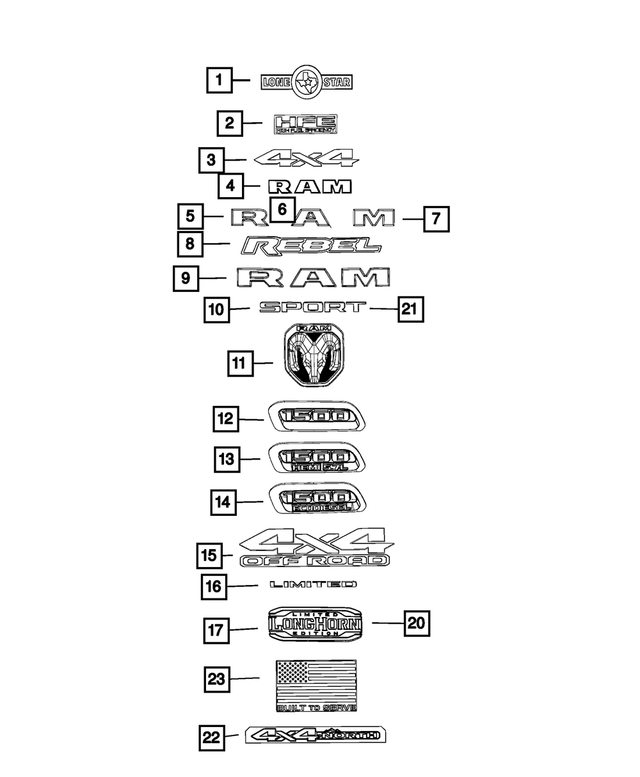 68496411AA - : Bedside Decal, Right And Left for Mopar Image