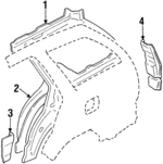 F7CZ7427886AA - Body: Inner Wheelhouse for Ford Image