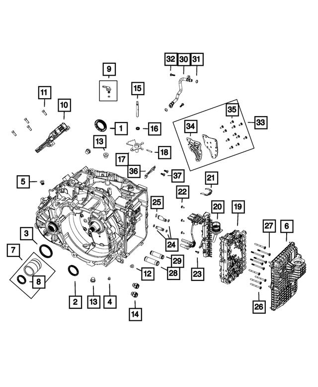 « 52854578AA – 948TE; 9-Speed; Automatic Transmission : Levier De Soupape Manuelle Joint pour Mopar Image »