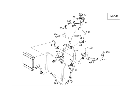 Expansion Reservoir, Mount and Hoses for 2012 Mercedes-Benz E 550 #0