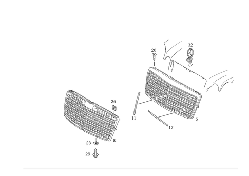 Radiator Grill for 1998 Mercedes-Benz E430 #0
