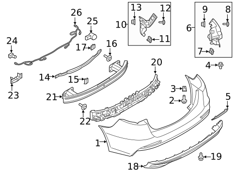 Bumper & Components - Rear for 2020 Ford Fusion #0