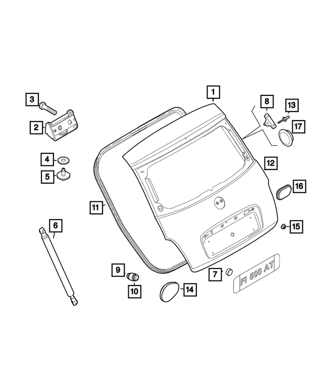 68656499AA - : Liftgate Weatherstrip for Mopar Image
