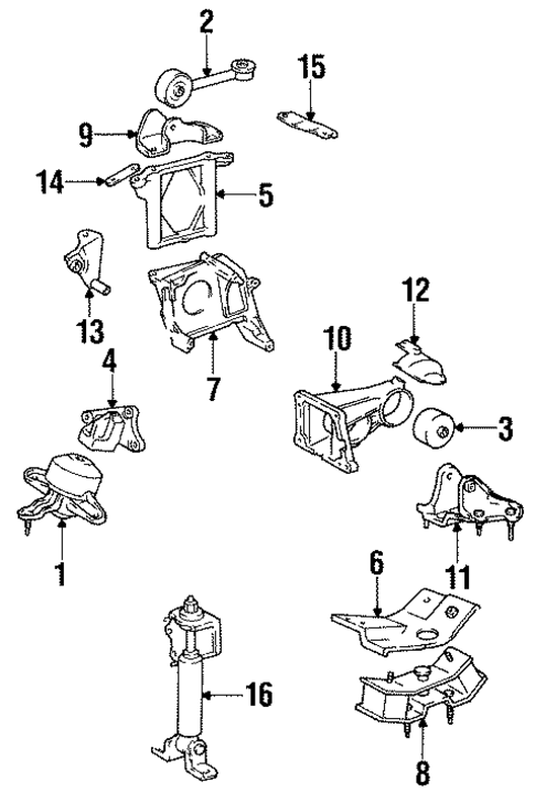 Engine & Trans Mounting for 1993 Toyota Camry #0